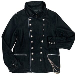 Punk Military Goth Vintage Peacoat